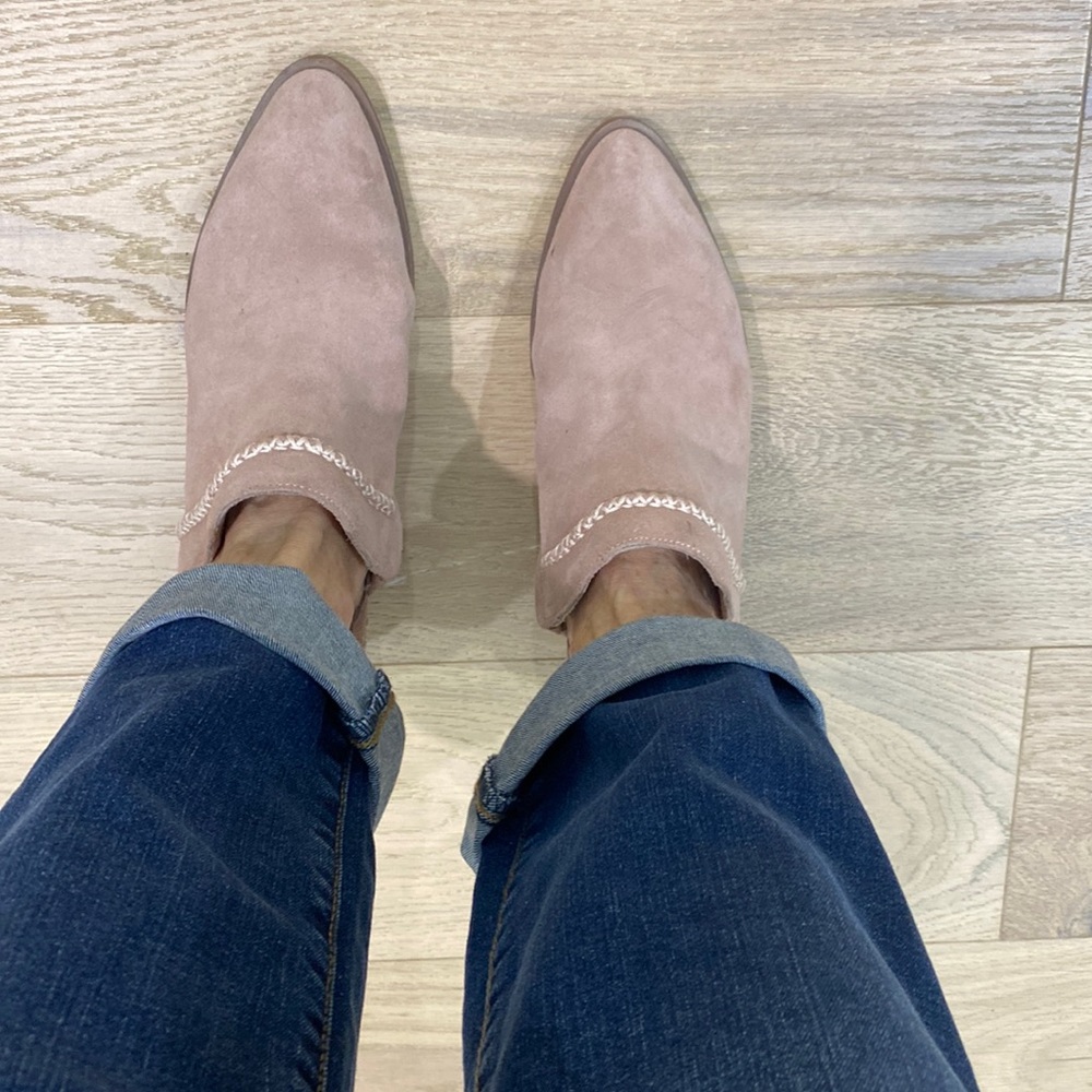 Beautiful Pink Suede Booties